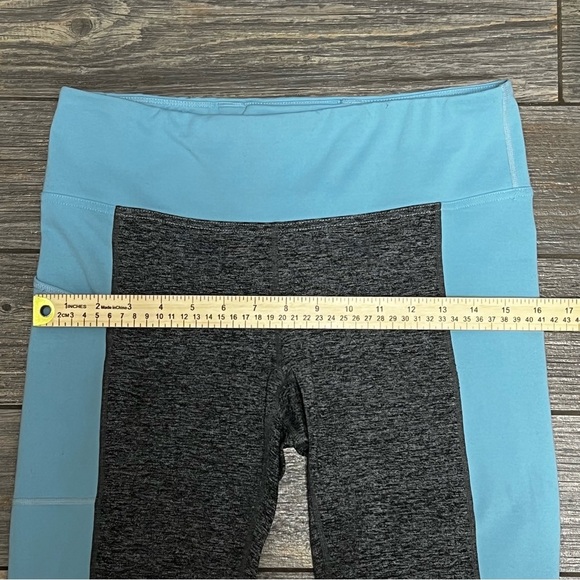 FJ Footjoy Golf Ankle Leggings Women's Size Large Gray Blue 27 Inch Side Pocket - Picture 9 of 15